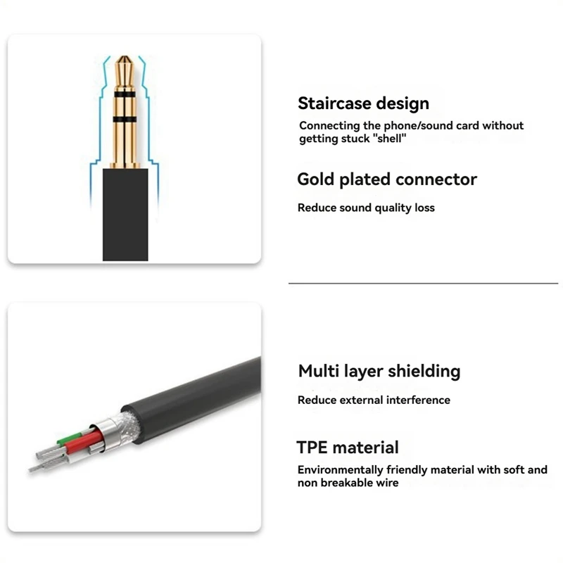 كابل زنبركي كابل 3.5 ملم يوميًا للكاميرا الهواتف الذكية إلى ميكروفون DJI اللاسلكي