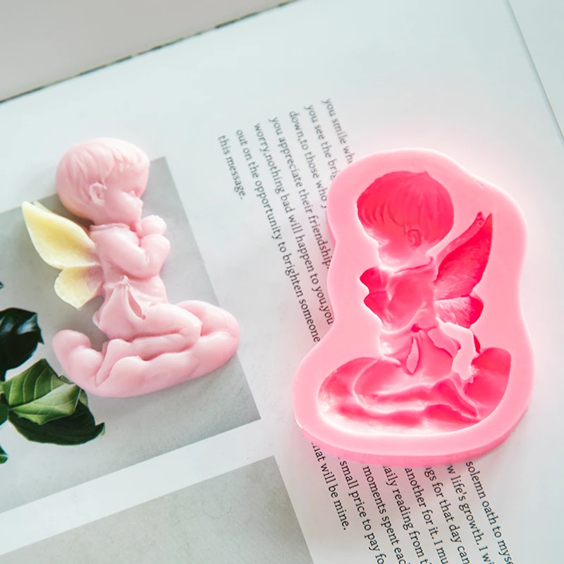 DIY Angel Shape Resin Plaster Clay Silicone Mold Handmade Craft Fondant Mould Baking Accessory
