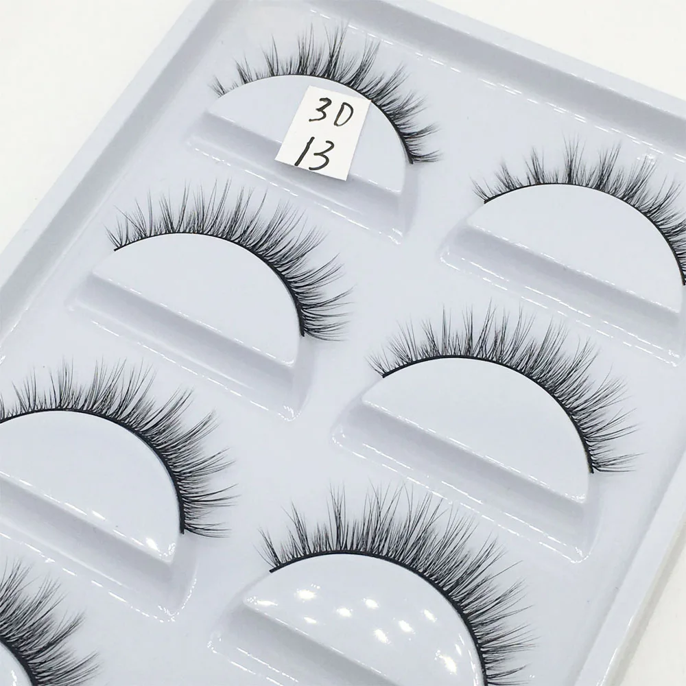 5 Pairs 3D Natural False Eyelashes  Make Up Eyelash Extension Eyelashes Faux Mink   Mink Eyelashes For Beauty