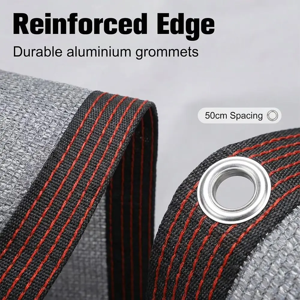 Gray Shade Netting Sunshade and Heat Insulation Netting, Denser, Thicker and Breathable Shade Netting  for Rooftops Outdoor Yard