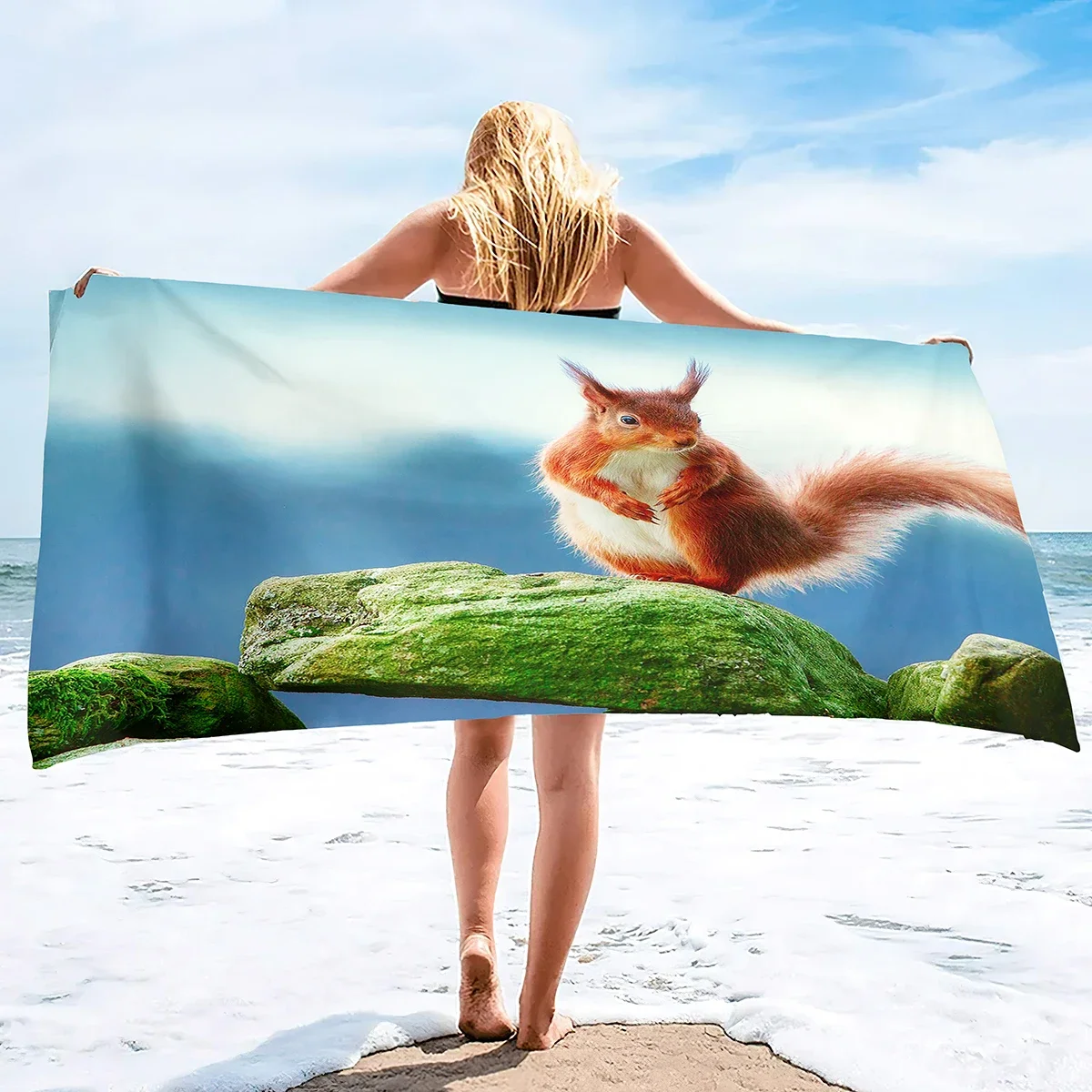 LULUHOME Serviette de plage surdimensionnée en peluche