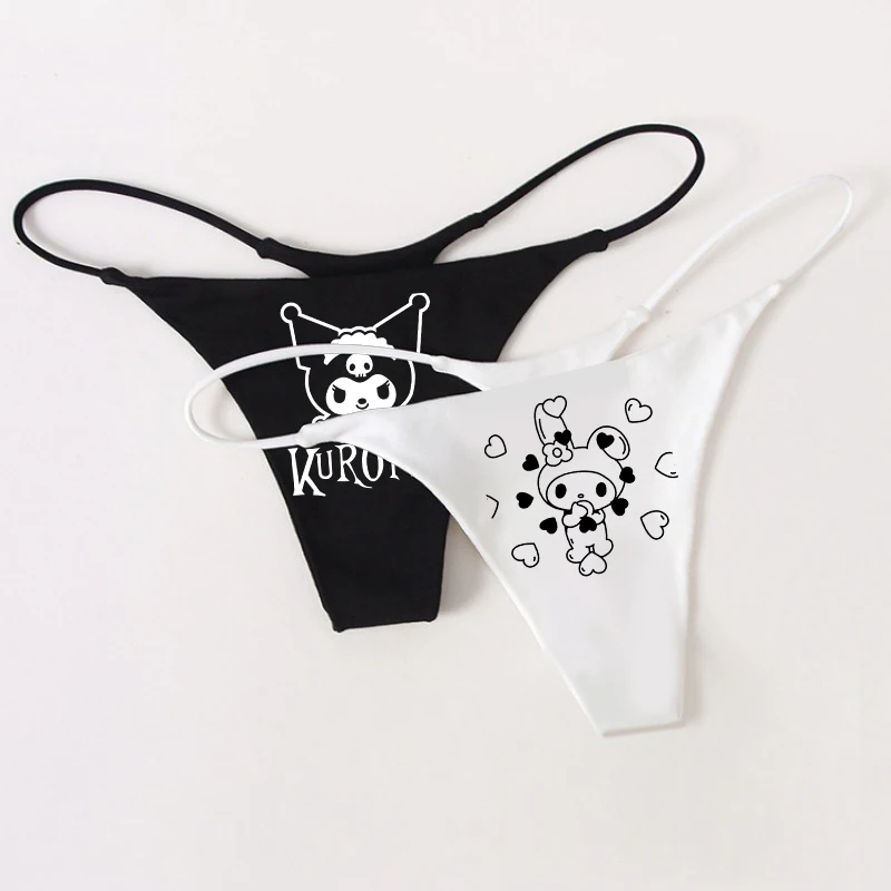 

Kuromi Thong Double Layer Slim Strap Fitness Melody Sexy Low Waist Cute Bikini Women T Shaped Fun Kawaii Underwear Accessories