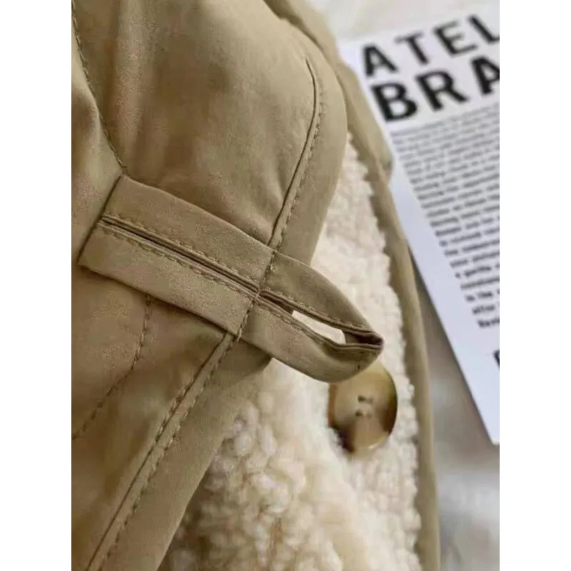 

Double-Sided Wear Lamb Fur Autumn Winter Casual Long Turn-Down Collar Plus Size Women's Clothing Versatile Warm...