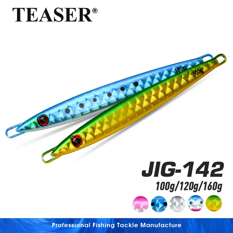 TEASER J142 Makrele Meeresangelköder 100 g 120 g 160 g Bionic Fish Scale beschichtete Eisenplattenköder zum Bootsangeln