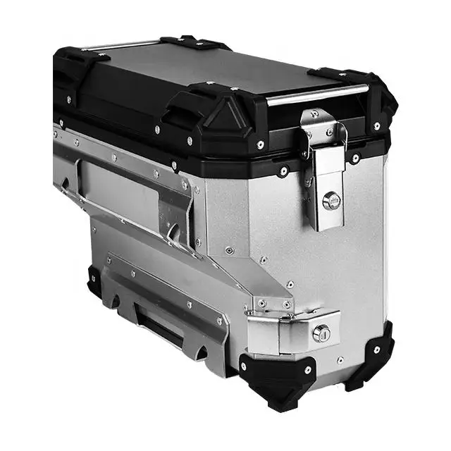 

New 55L Aluminum Alloy Motorcycle Side Box Trunk Top Case Tail Box for Maxi Scooter