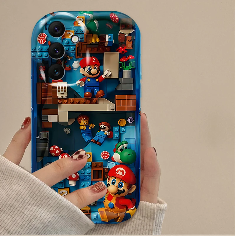 Super M-Marios Bros Phone Case For Samsung Galaxy A54 A34 A24 A14 A13 A53 A33 A73 A23 A52 A52S A32 A22 A12 A51 A71 4G Wavy Cover