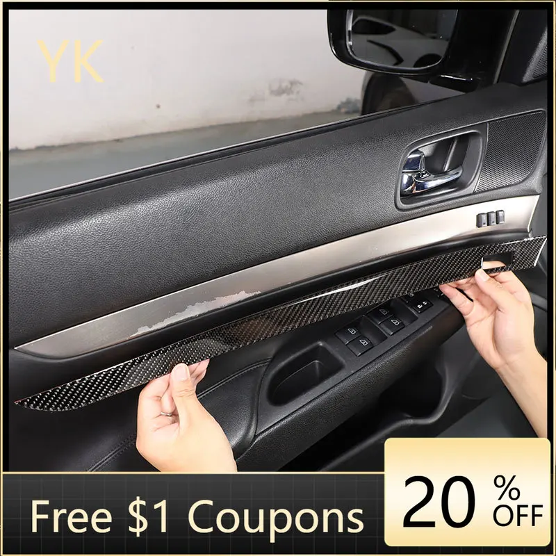 

For Infiniti G25 G35 G37 2007-2013 Soft Carbon Fiber Car Inside Door Panel Cover Trim Sticker Car Accessories