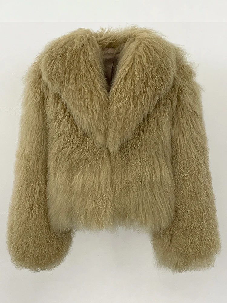 OFTBUY Natural Mongolia Sheep Fur Coat 2025 Winter Clothing Women Fashion Warm Thick Clothes Lady Elegant Real Fur Coat Female