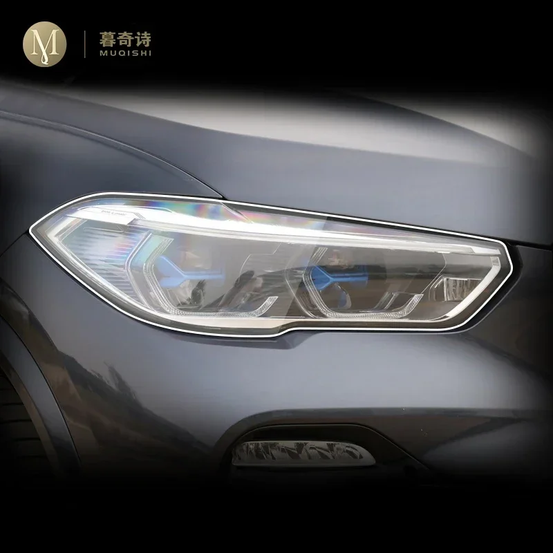 

Car Exterior PPF protective film Headlamp scratch protection TPU transparent film Smoked black refit For BMW G05 X5 2019-2021