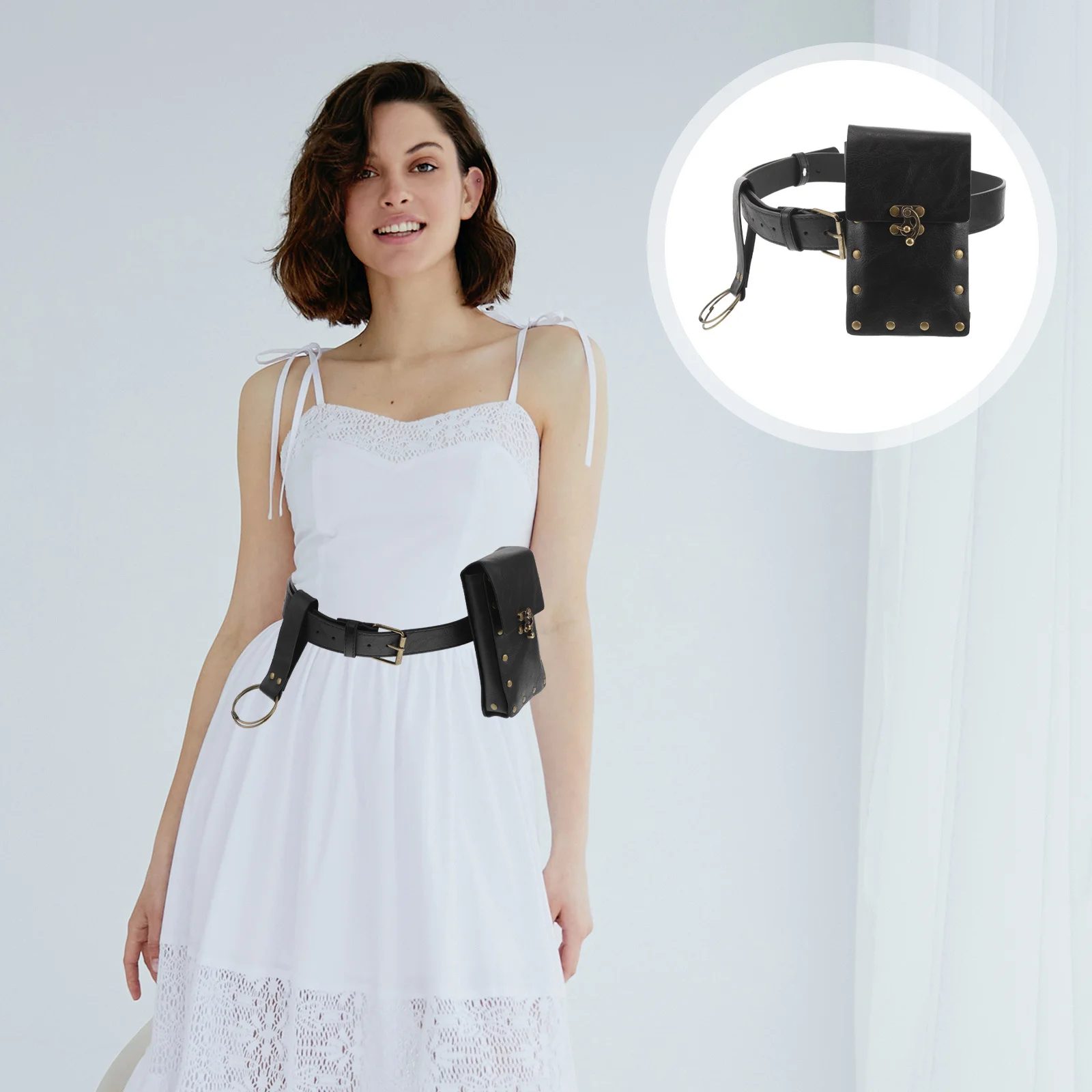 

1 Set Phone Bag Medieval Steampunk Design Large Capacity Waist Leg Pouch For Men Carnival Cosplay Outdoor Renaissance Belt Purse