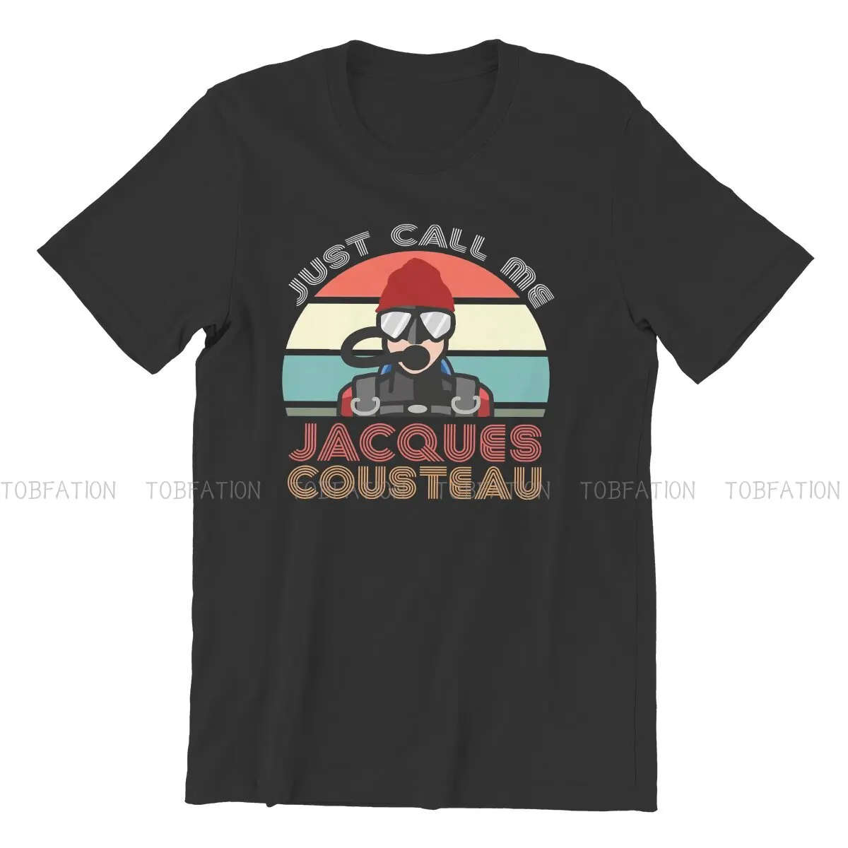 Jacques Cousteau Legend Round Collar TShirt Dive Scuba Diving Pure Cotton Original T Shirt Men Clothes Individuality Fluffy