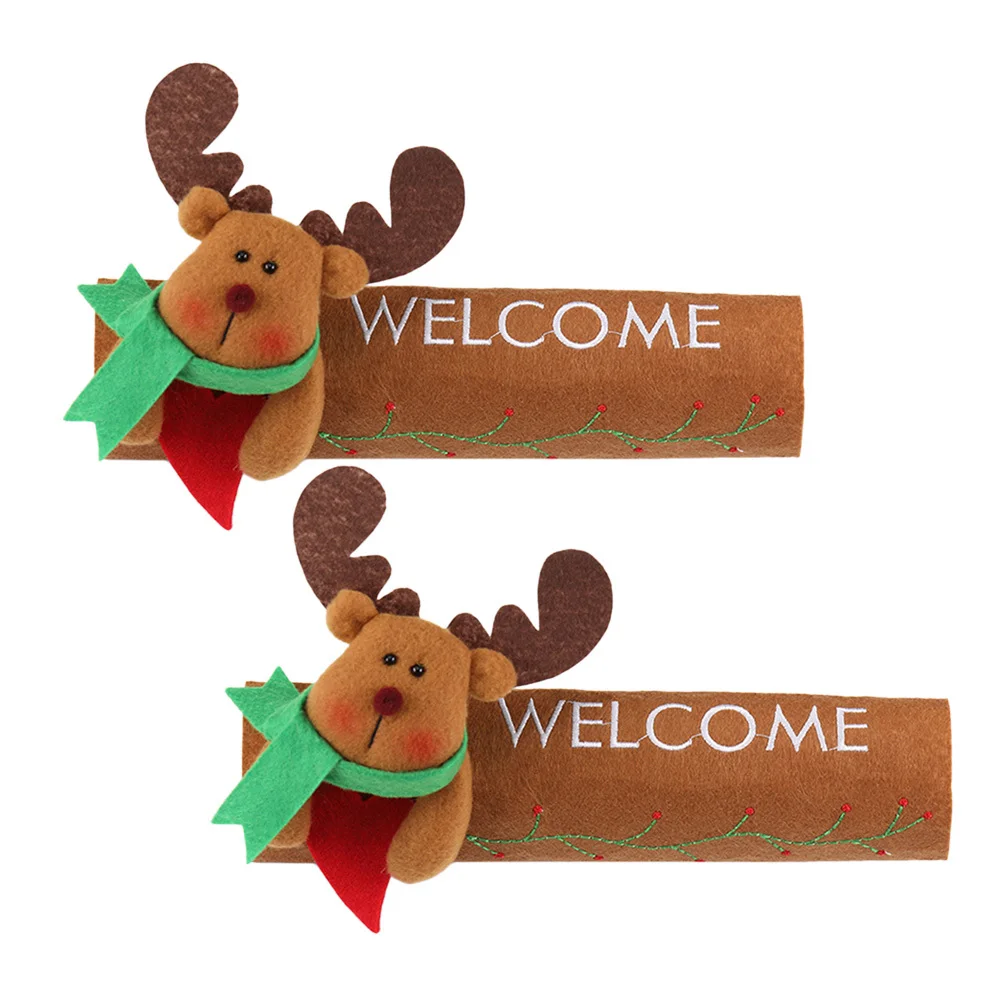 

2Pcs Christmas Refrigerator Handle Covers Premium Material Washable Sleeve Protects from Cold Stains Fingerprints Easy Remove