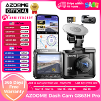 AZDOME Dash Cam GS63H Pro 4K+1080P Dual-channel Record 2.4'' IPS Screen GPS WiFi 6 APP 130° FOV Car DVR 24H Parking Monitor