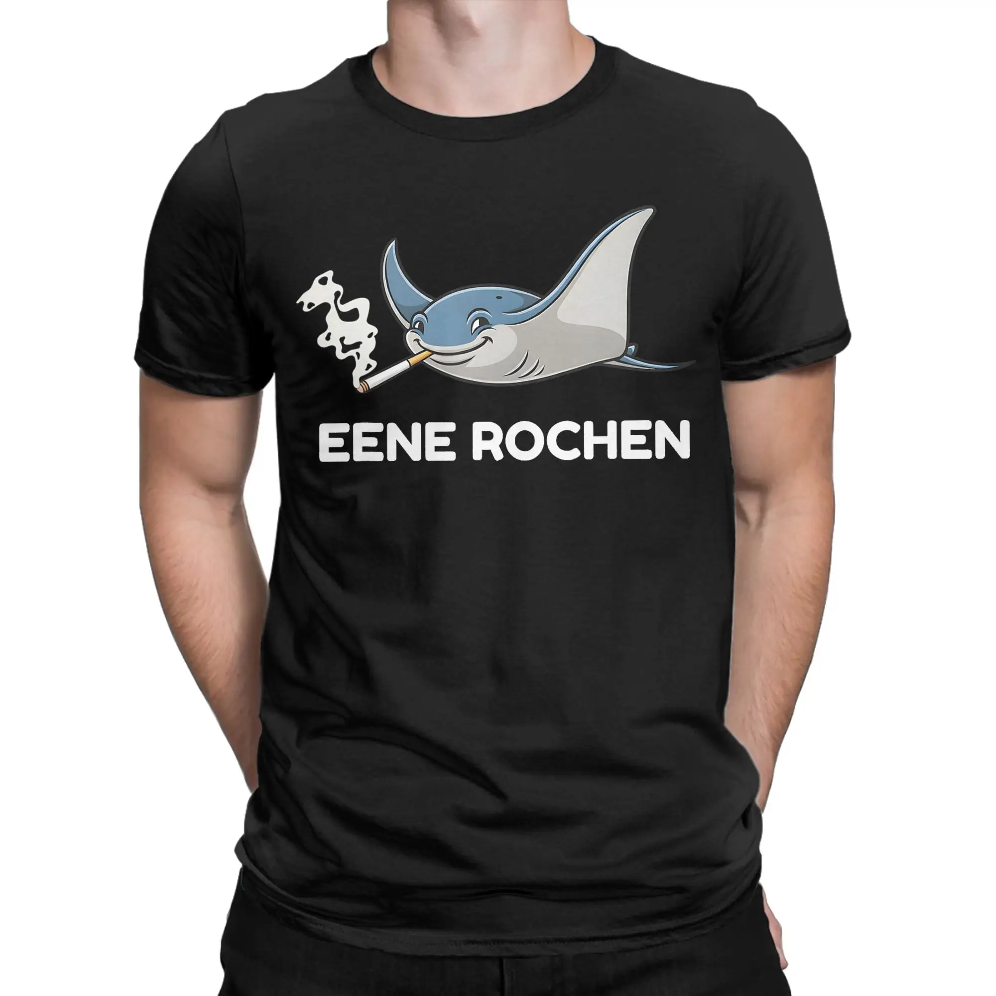 Leisure Eene Rochen Meme Funny German T-Shirt for Men Crewneck Pure Cotton T Shirts Ray Short Sleeve Tees Original Tops