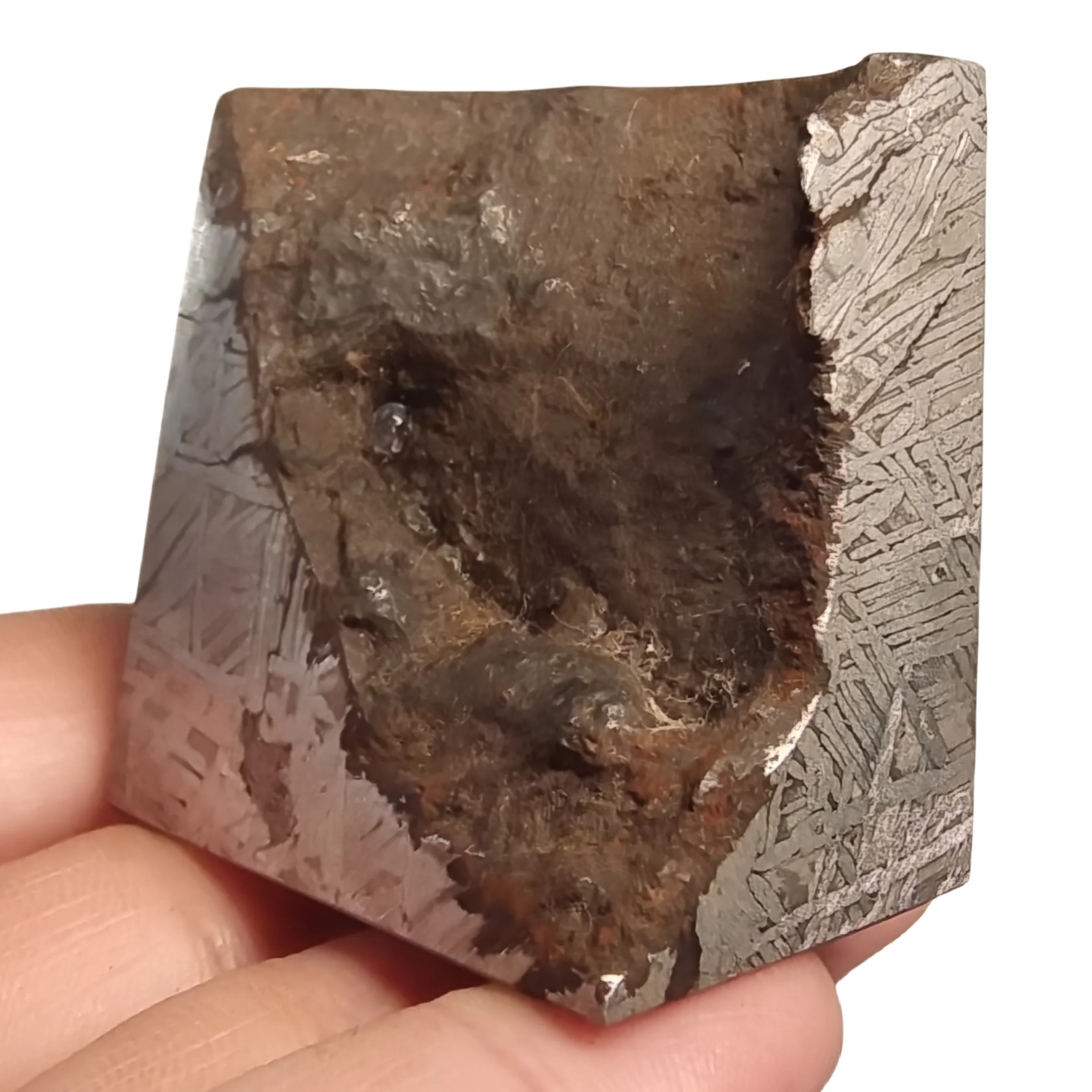 232.5g Muonionalusta Natural iron meteorite specimen section Iron meteorite materials Meteorite Specimen Collection -QC770