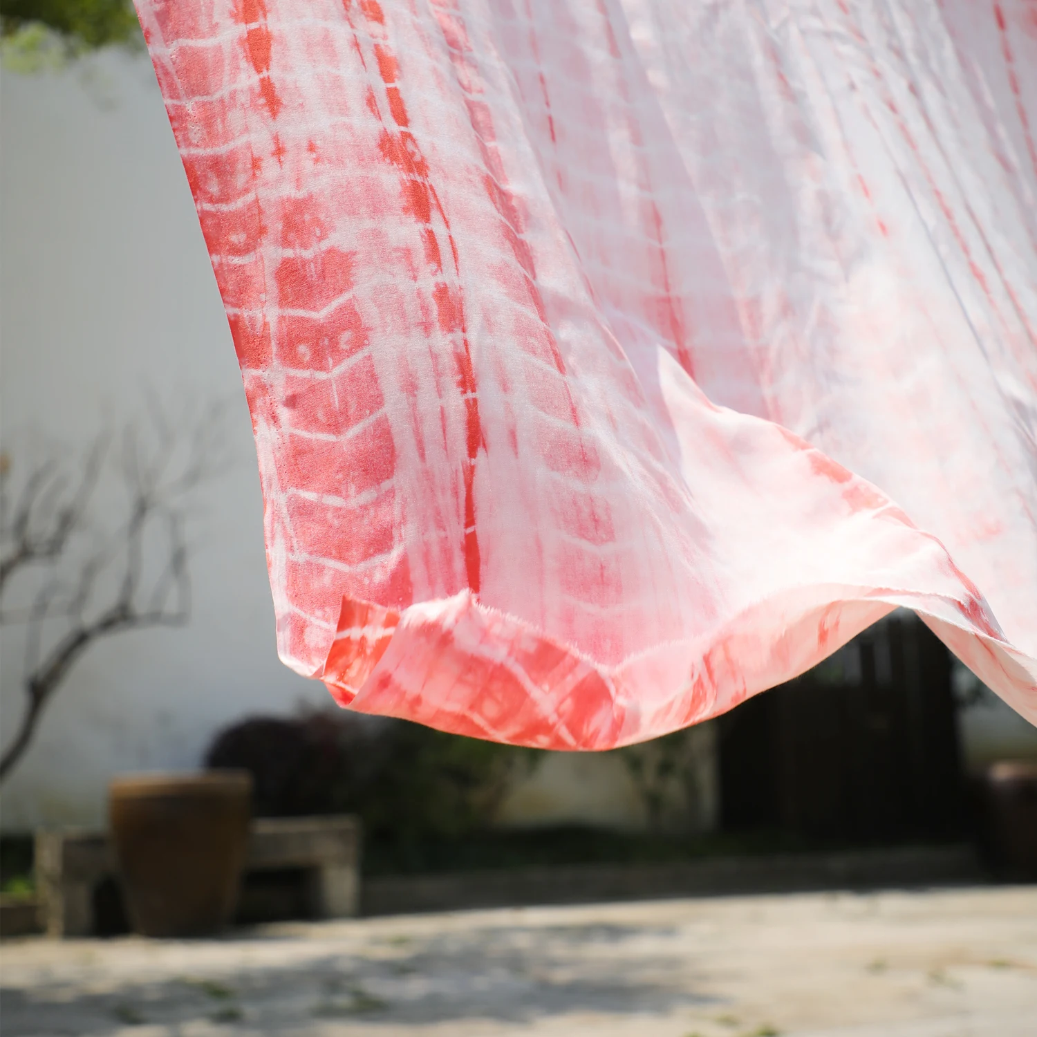 Cotton Silk Blue Dye Fabric Traditional Handmade Tie-dye Do Background Tablecloth Tea Mat Dress Ethnic Style Cotton Fabrics