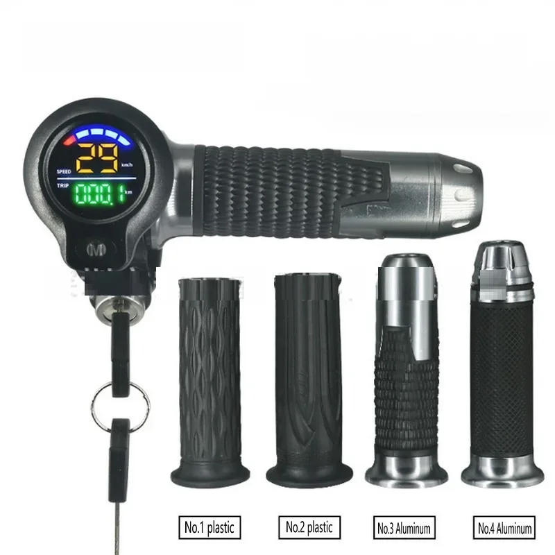 Diy Part Electric Bicycle Speed Mileage Display 36-72v With Lock Scooter Handle+key Tricycle Twist Throttle Accessory