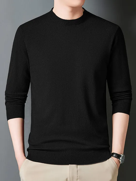

Eordos 00 Wool Men's Knitted Sweater round Ne Thin Autumn Winter Faion Base Layer Warmth Busin Long Sve Top
