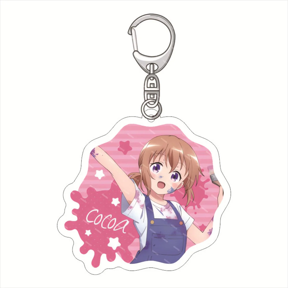 Newest Anime Is the order a rabbit Keychain Cartoon Figure Hoto Kokoa Kafuu Chino Acrylic stand Pendant Keyring Firend Gifts