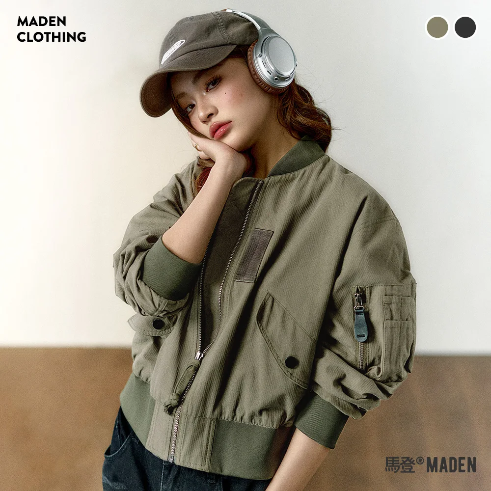 Maden Women’s Bomber Jacket MA1 Winter Fashion Streetwear Retro Varsity Jacket thick Vintage High Quality Cotton Coat 2024 New