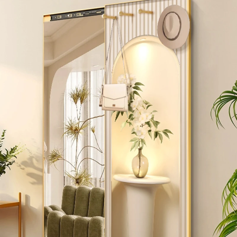 

The entrance decoration painting can be closed, and the whole body mirror can be hung with a hook.