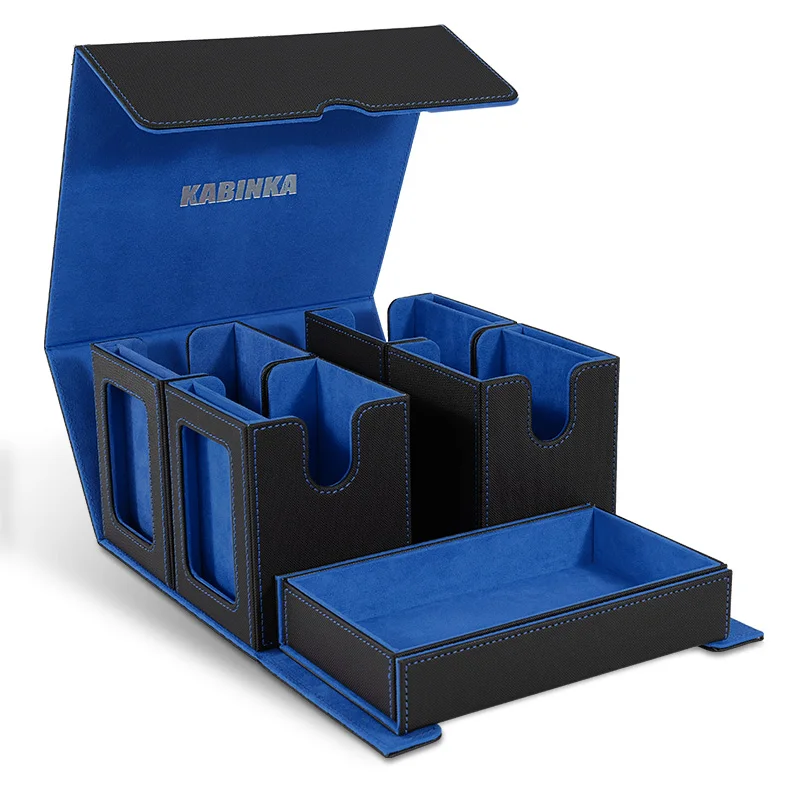 Card Deck Box voor TCG met etalage, 5-in-1 kaartopbergdoos Geschikt voor 400+ kaarten met dubbele mouwen, verwijderbare deckkoffer voor CCG - afbeelding 1