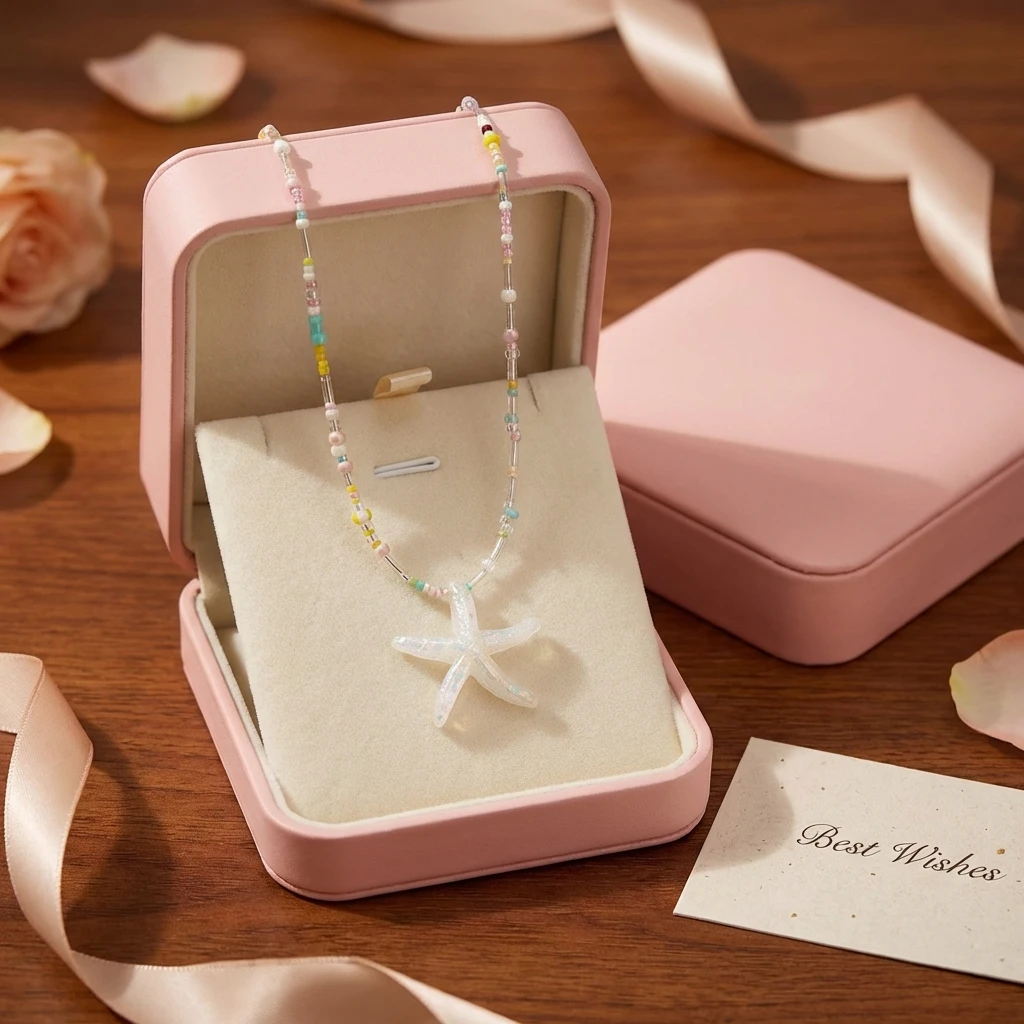 Sommer Y2K Perlen-Seestern-Halskette für Damen, bunter Rocailles-Choker, 2026 Neu, Meerjungfrauen-Ästhetik, Urlaubsschmuck-Geschenk – Detail 4