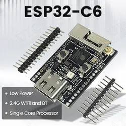 Carte de développement Wifi6 ESP32 C6 avec oscillateur à cristal RVB LED 4MB FLspatule à faible puissance RISC-V ESP32-C6 32 bits N4 BT Wifi Tech