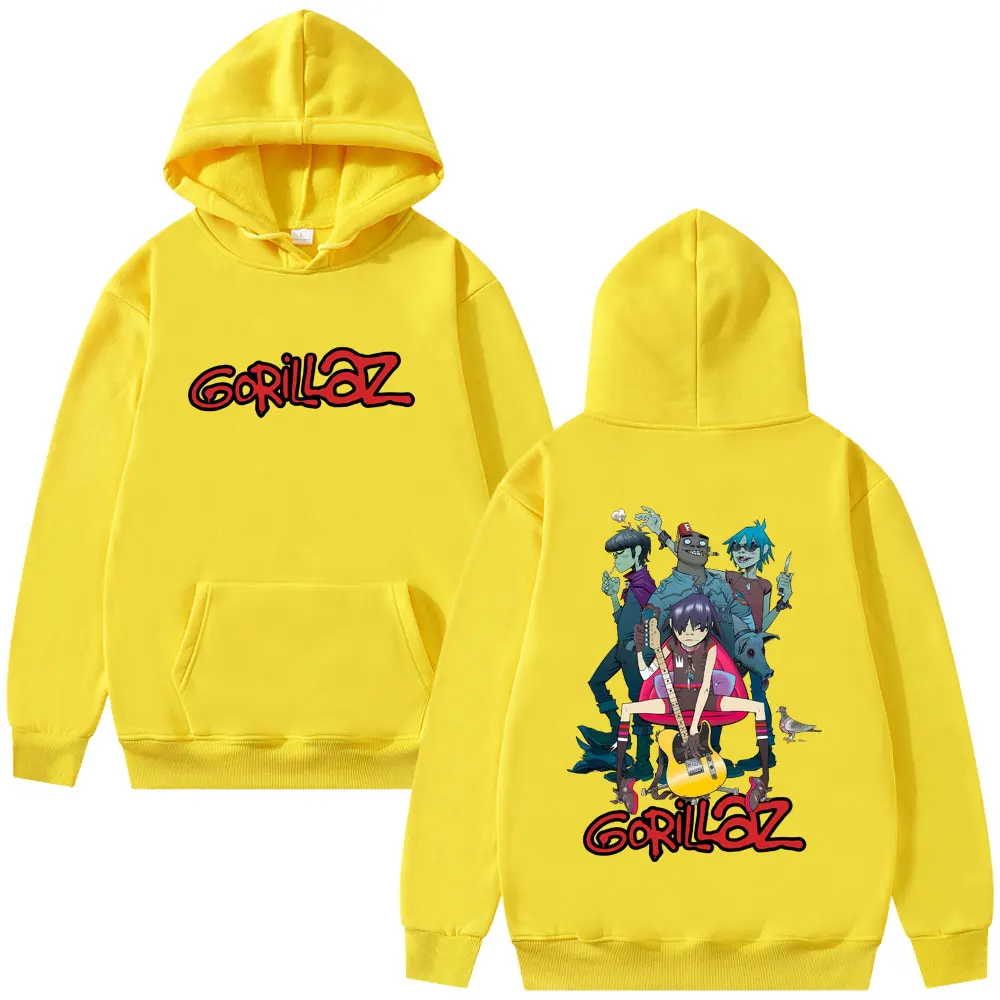 Rock Band Gorillaz Graphic Hoodie Men Women Hip Hop Gothic Pop Music Pullover Hoodies Male High Quality Fleece Cotton Sweatshirt