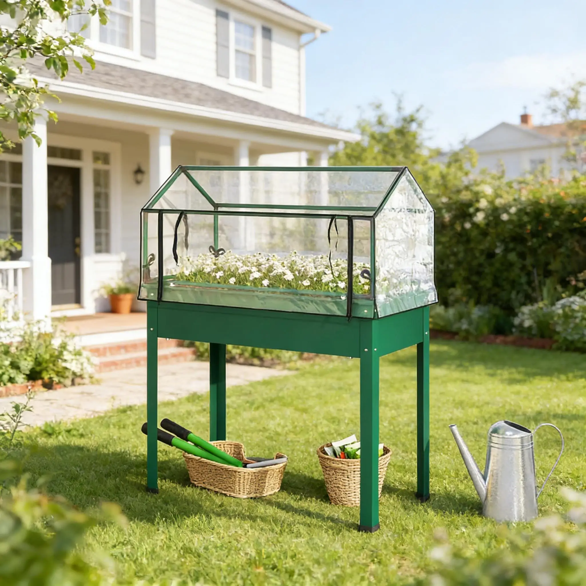 Modern Elevated Garden Box,Plant Bed