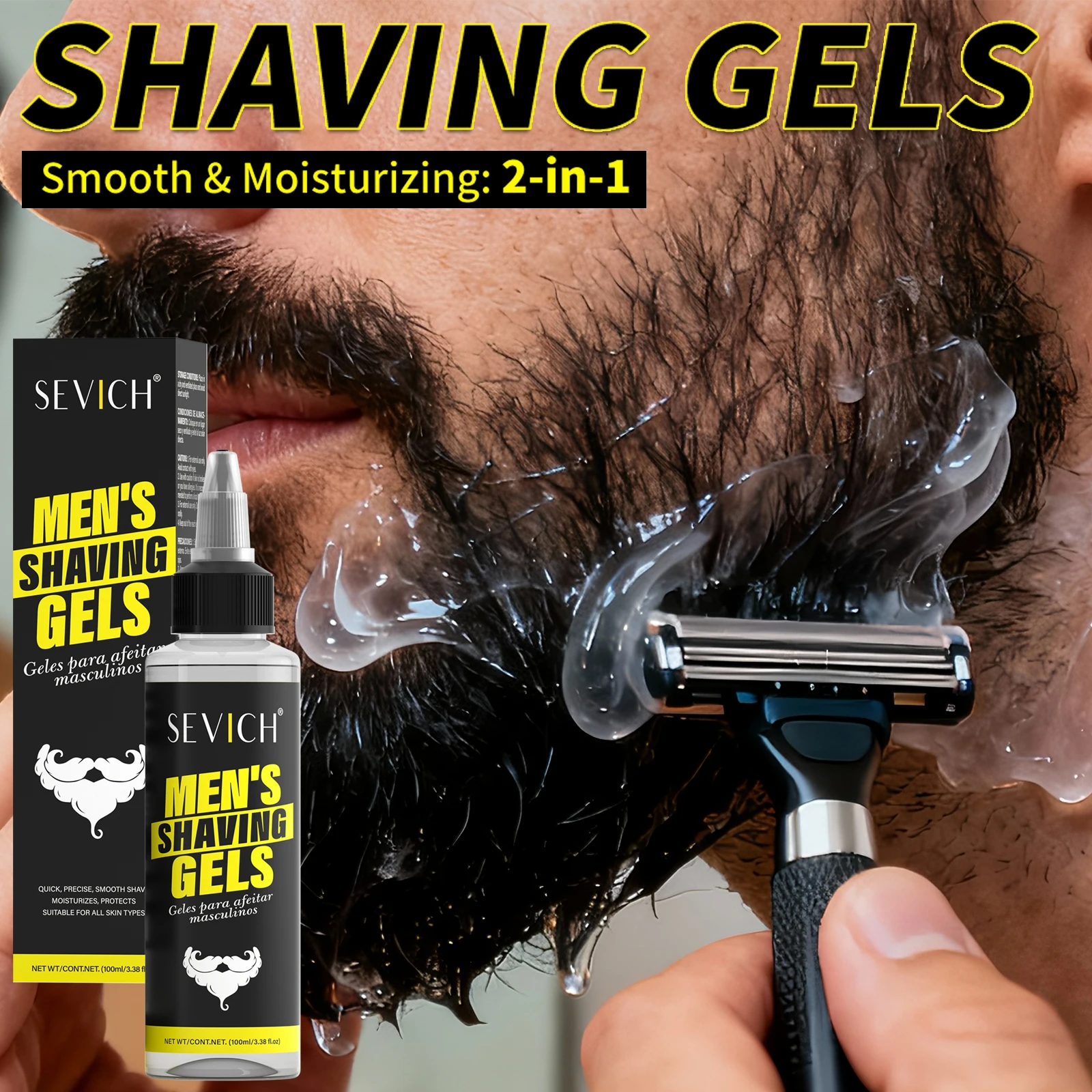 Gel de afeitar no irritante para hombres, colonia hidratante, Spray para después del afeitado, suaviza el costete, crema de afeitar para Barba, herramientas para el cuidado de la barba