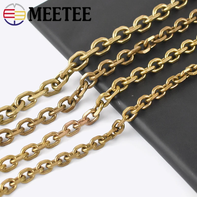 50cm Fashion Solid Brass Wallet Chain Men Belt Pants Keychain Trousers Jeans Metal Bag Chains DIY Leather Crafts Accessories