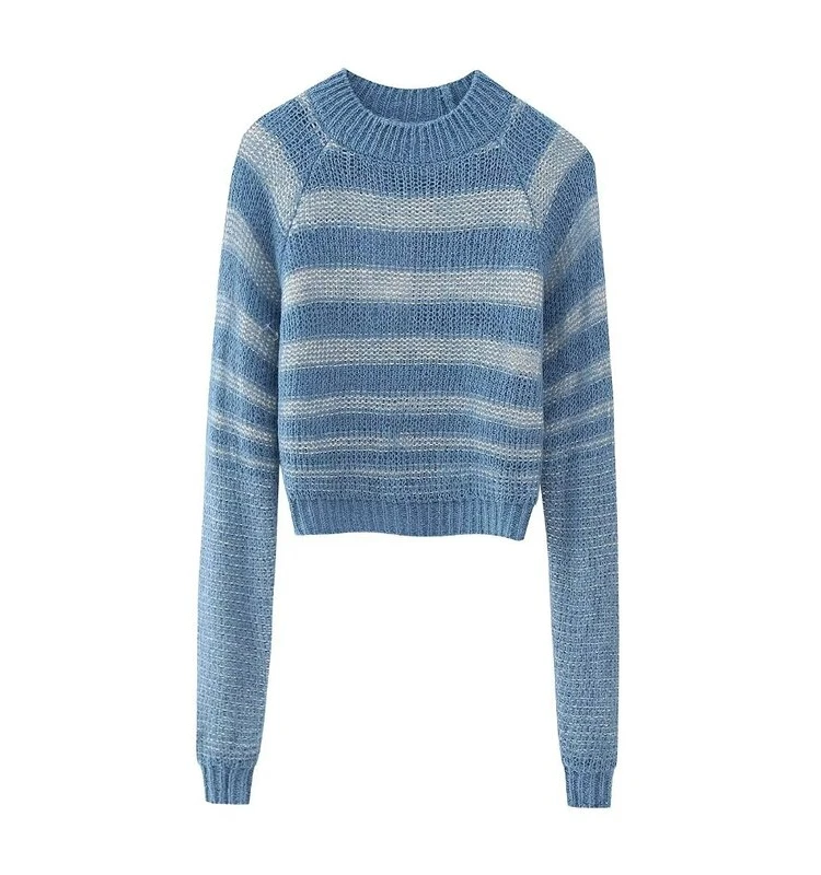 

Slimming Versatile ort Knit Sweater Striped New Arrival for Women Commute Sle Long Sve Autumn 2023 Faion