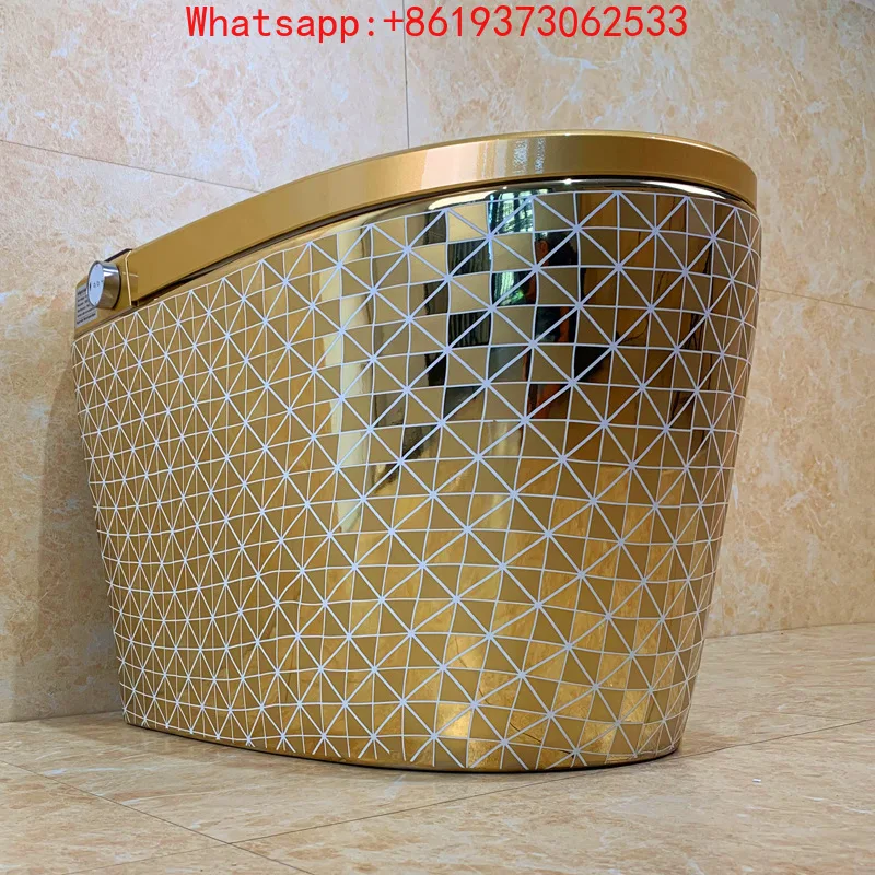 

Умный унитаз Tuhao Gold: полностью автоматический, цветной, золотой, с дистанционным управлением, сифонный.