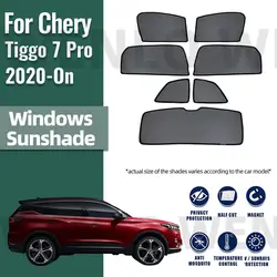 Custom For Chery Tiggo 7 Pro Tiggo7 2020-2024 Magnetic Car Sunshade Front Windshield Curtain Rear Side Window Sun Shades Shield