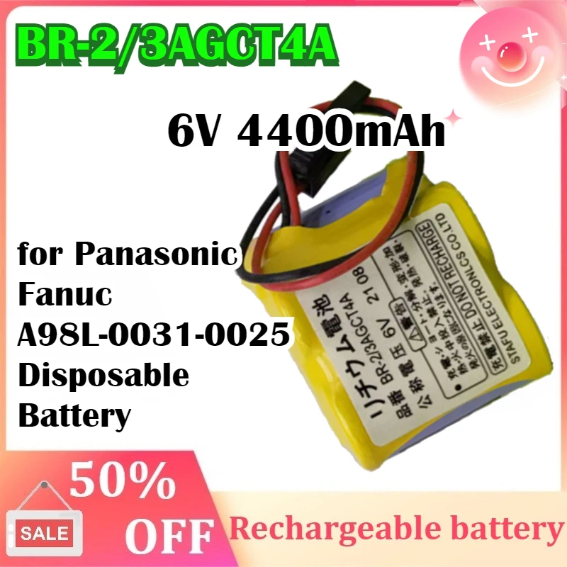

BR2/3AGCT4A 6V 4400mAh Newly PLC Lithium Industrial Battery Pack for Panasonic Fanuc A98L00310025 Disposable Battery