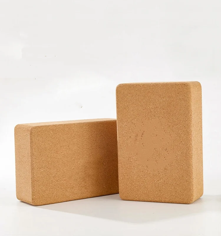 Cork Yoga Bricks Non-Slip Surface High Density For Pilates Stretching Back Support Fitness Training Blocks
