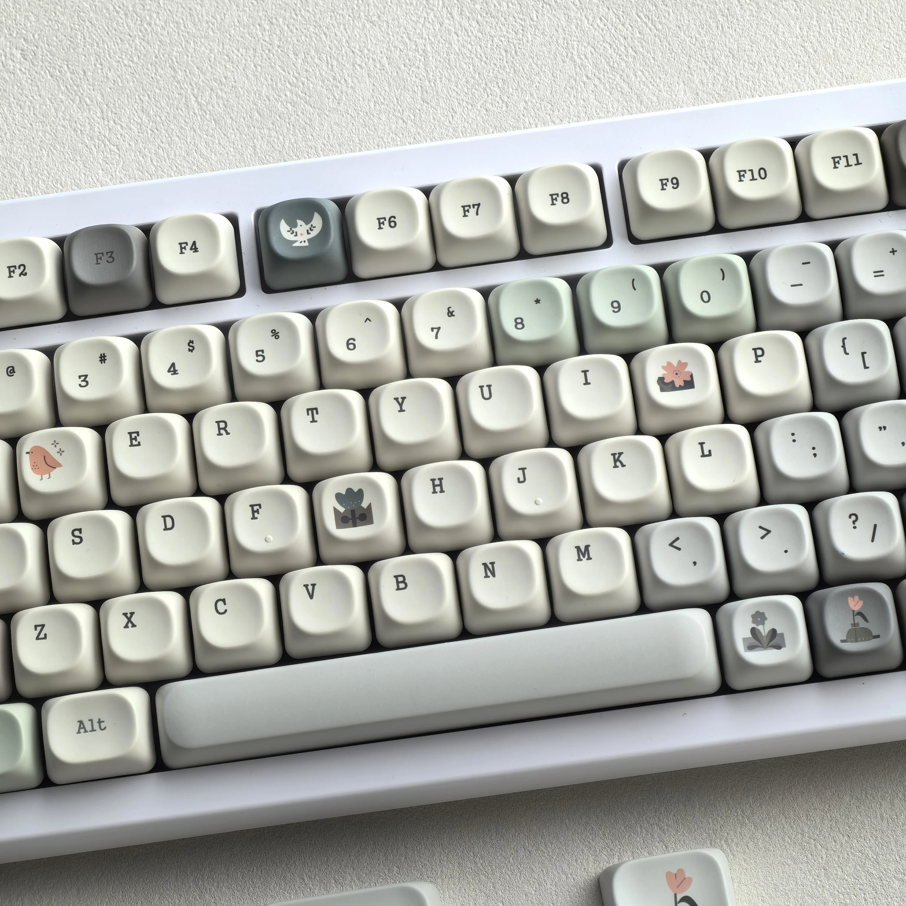 MAIMOOO Spring Keycaps Korean/Russian Morandi Green MOA PBT Alice Layout Mechanical Keyboard  Available DIY Aula Keycaps