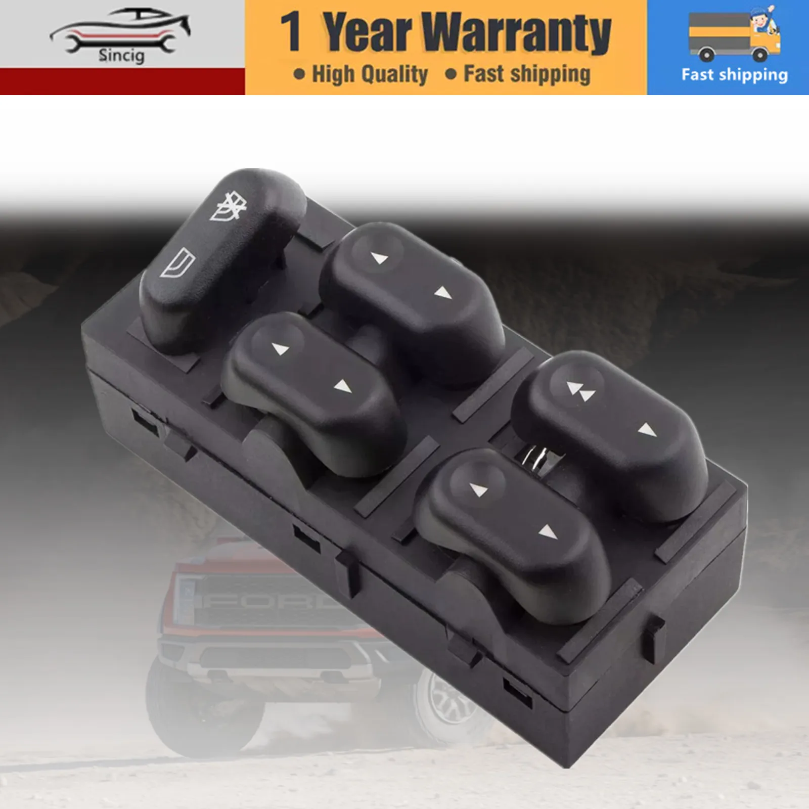 Botón de Control de elevador de ventana principal eléctrico para Ford F-150 2004-2008 Expedition Lobo Lincoln Mercury 5L1Z14529AA