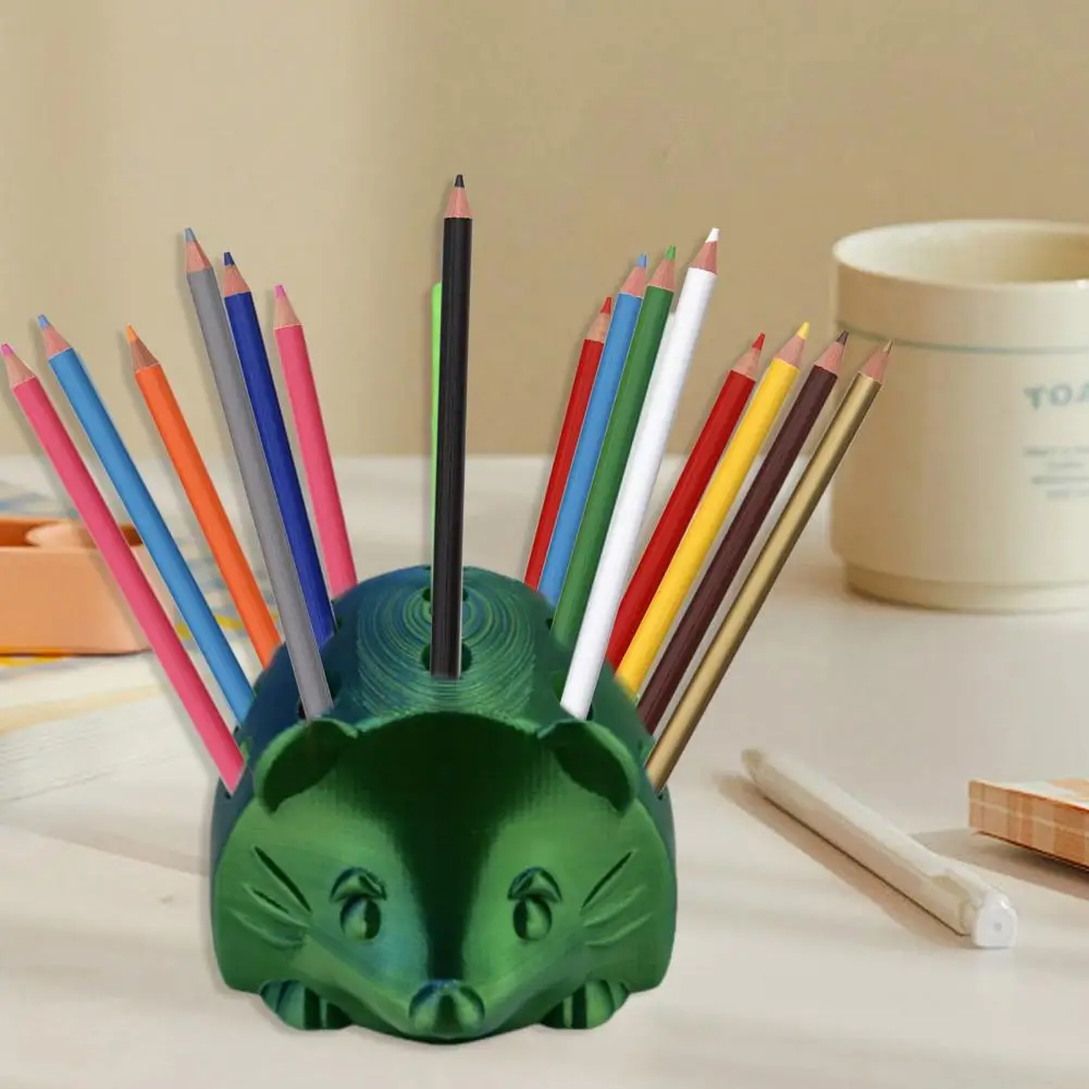 

Hedgehog Shape Pen Holder Animal Shape Desk Organizer Plastic Pencil Cup Pen Storage Container 3D Printed Hedgehog Ornament