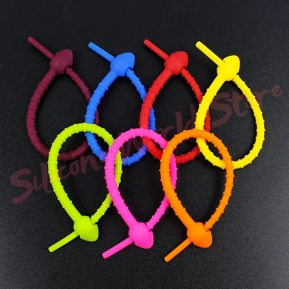 Silicone World Silicone Zip Ties Food Sealing Ties Silicone Cable Strap Wire Organizer Data Cable Clip Cable Tie Cord Winder