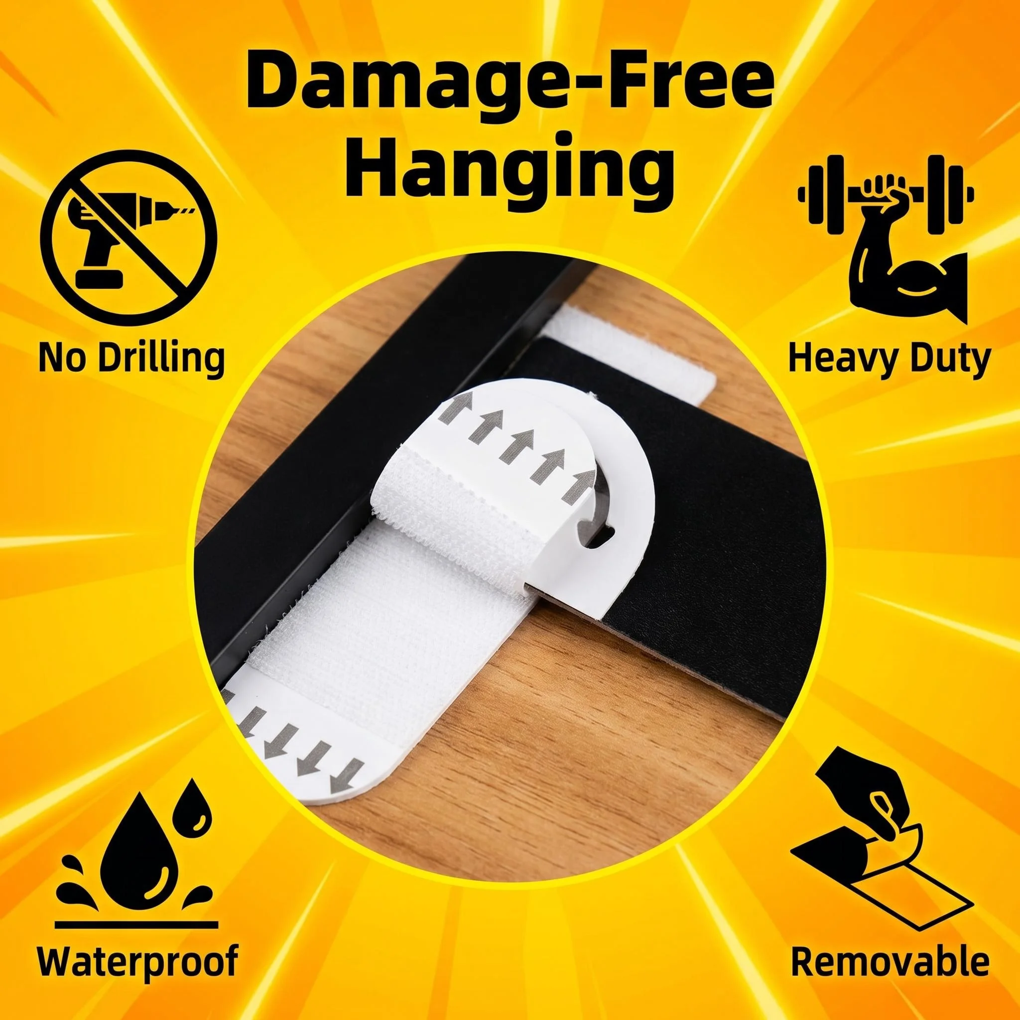 54PCS/27Pairs Heavy-Duty No-Drill Waterproof Wall Hooks with Removable Adhesive Suitable for Drywall And Photo Walls, PVC Pictur