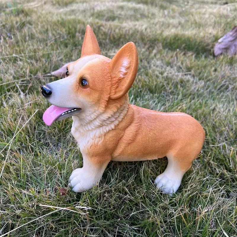 Dog Statue Yard Art Decor Creative Collection Realistic Garden Statue Resin Ornament Home Decoration
