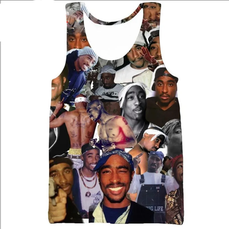 Drake 2PAC Kids Mens Summer Sleeveless Rapper Series Hip-Hop 3D Printing Vest Fashion Streetwear Tshirts Fashion T-shirt Tops