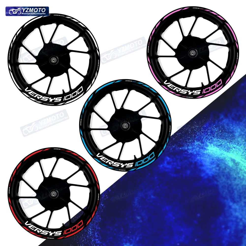 For Z1000SX Z 1000 SX Motorcycle 17 Inch Front Rear Decal Wheel Hub Racing Sticker Waterproof Reflective Rim Decorate Stickers