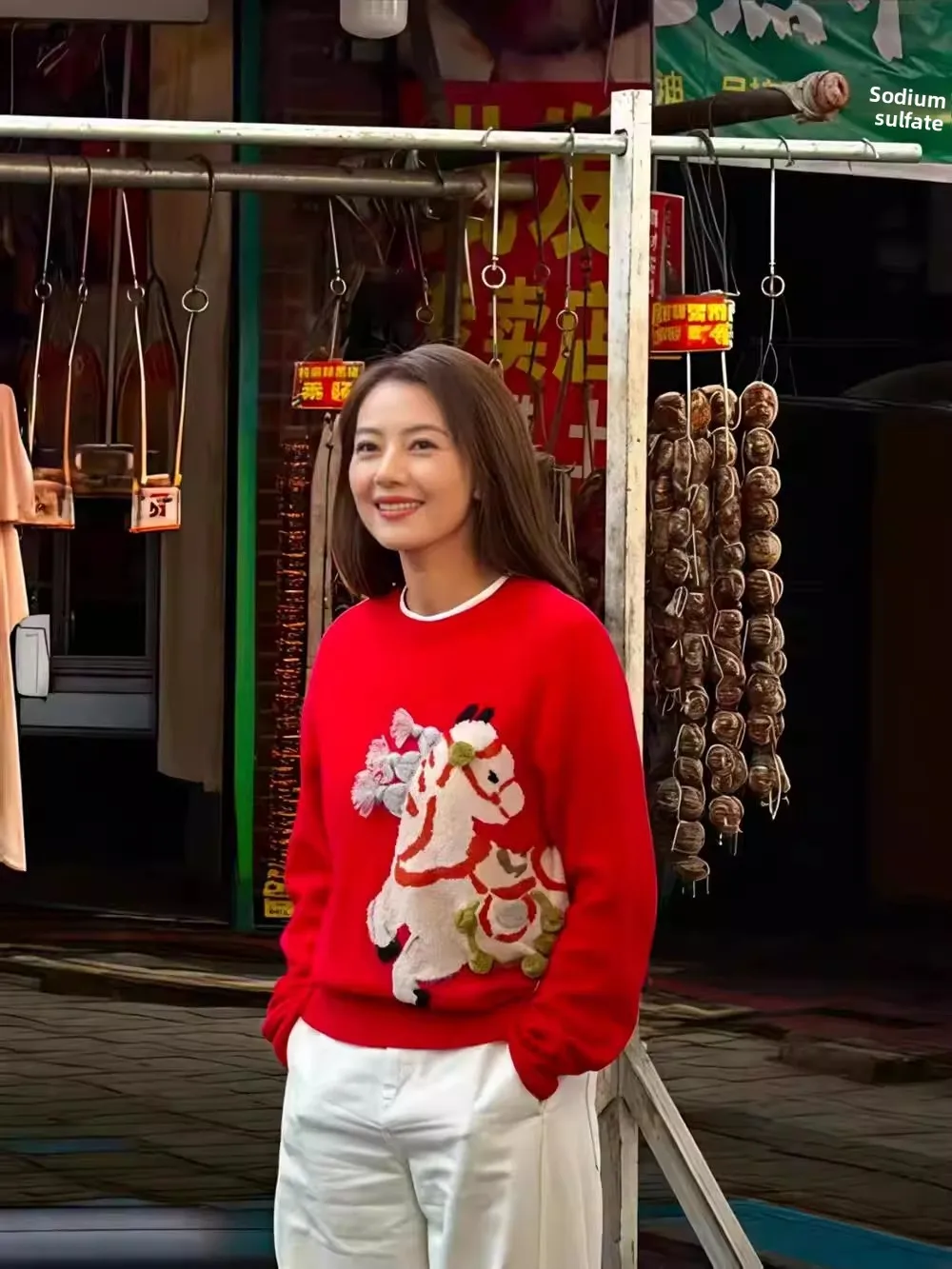 

Вязаный свитер ручной работы с вышивкой, красный, новогодняя одежда, зимний топ, очаровательный, повседневный, мягкий, удобный, женский