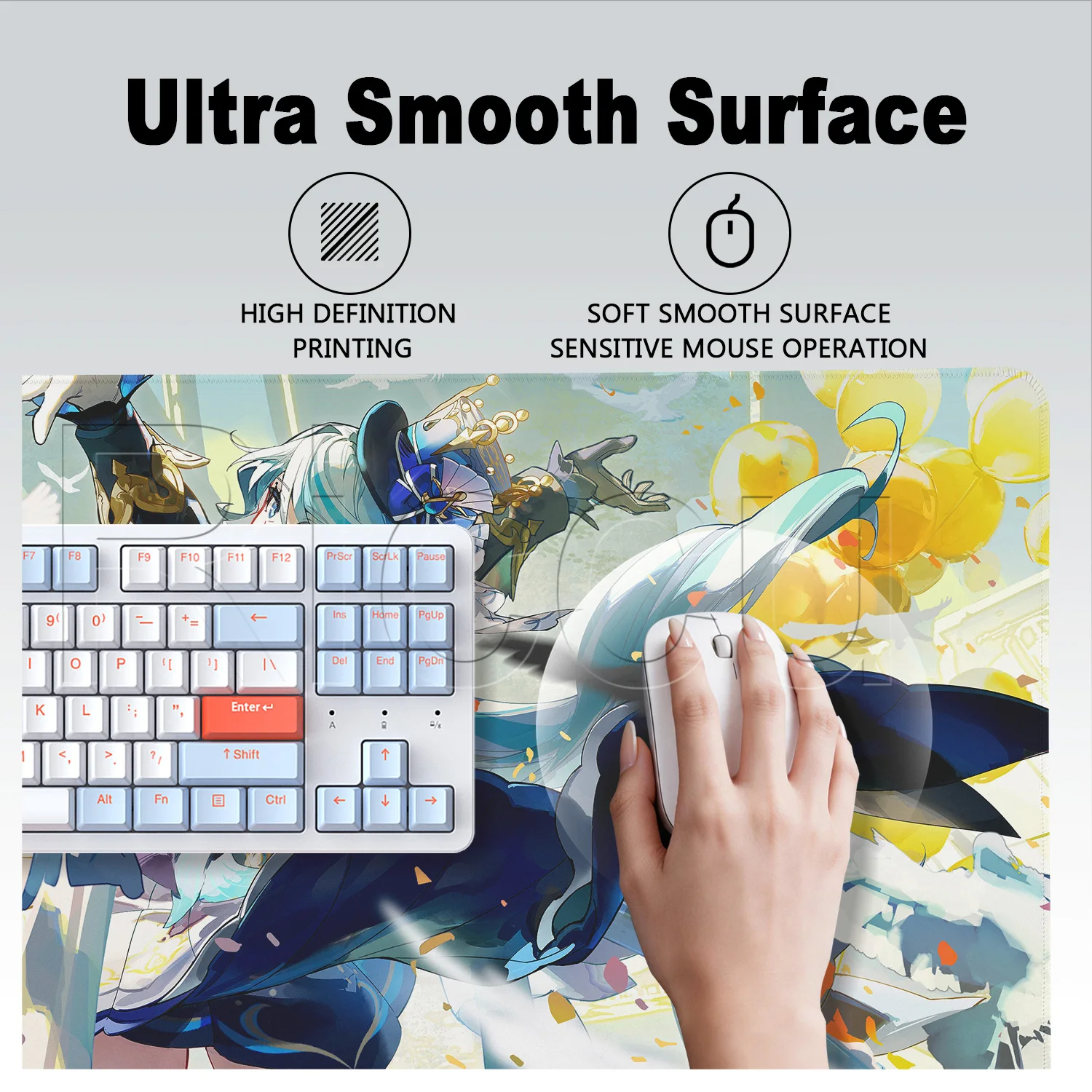 Larger Furina HD Printing Genshin Impact XXL Mousepad Office Anime Girl Carpet PC Keyboard Overlock Mouse Pad Non-slip Desk Mat view 4