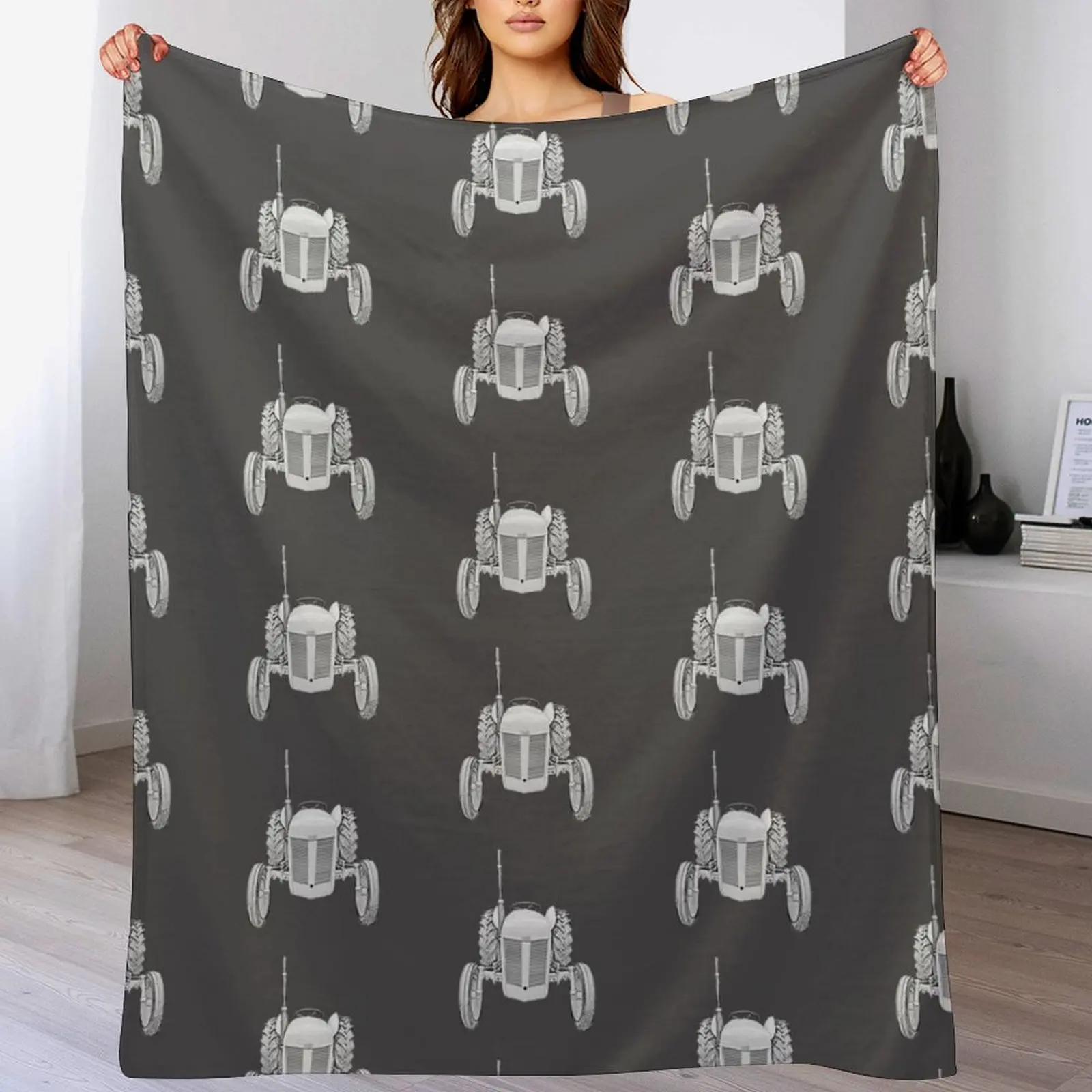 

Ferguson Little Grey Fergie classic 1950s tractor Throw Blanket Flannel Fleece Soft Warm Throw Blanket