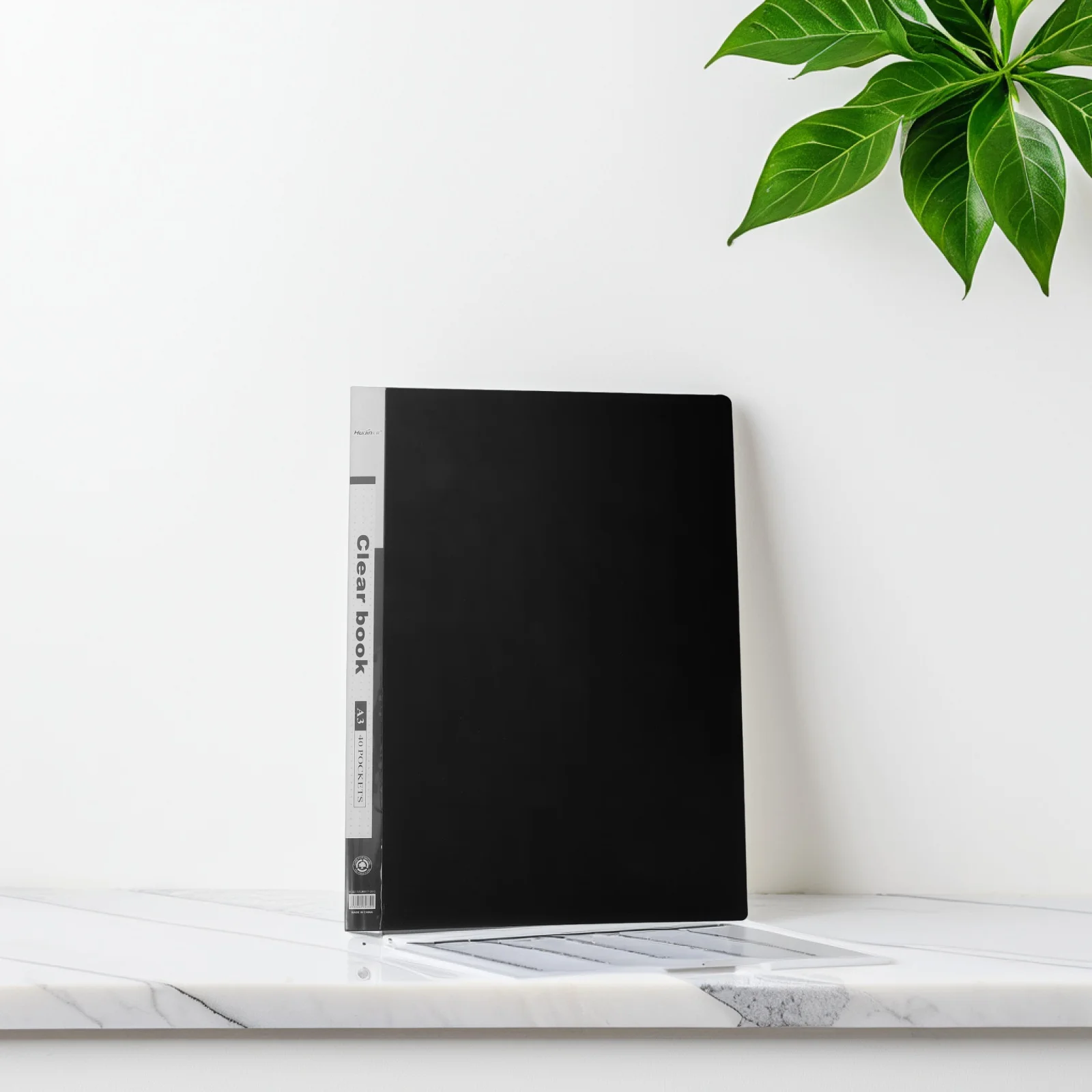 

A3 Transparent File Organizer 40 Pages Large Capacity Red Plastic Portfolio Binder Document Folder Storage Book