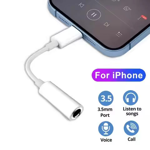 1-6pcs For Lighting Headphone Adapter for IPhone 11 12 13 14 Pro Max 12Mini SE XR X 8 7 + IOS To 3.5 Mm Jack AUX Audio Cable